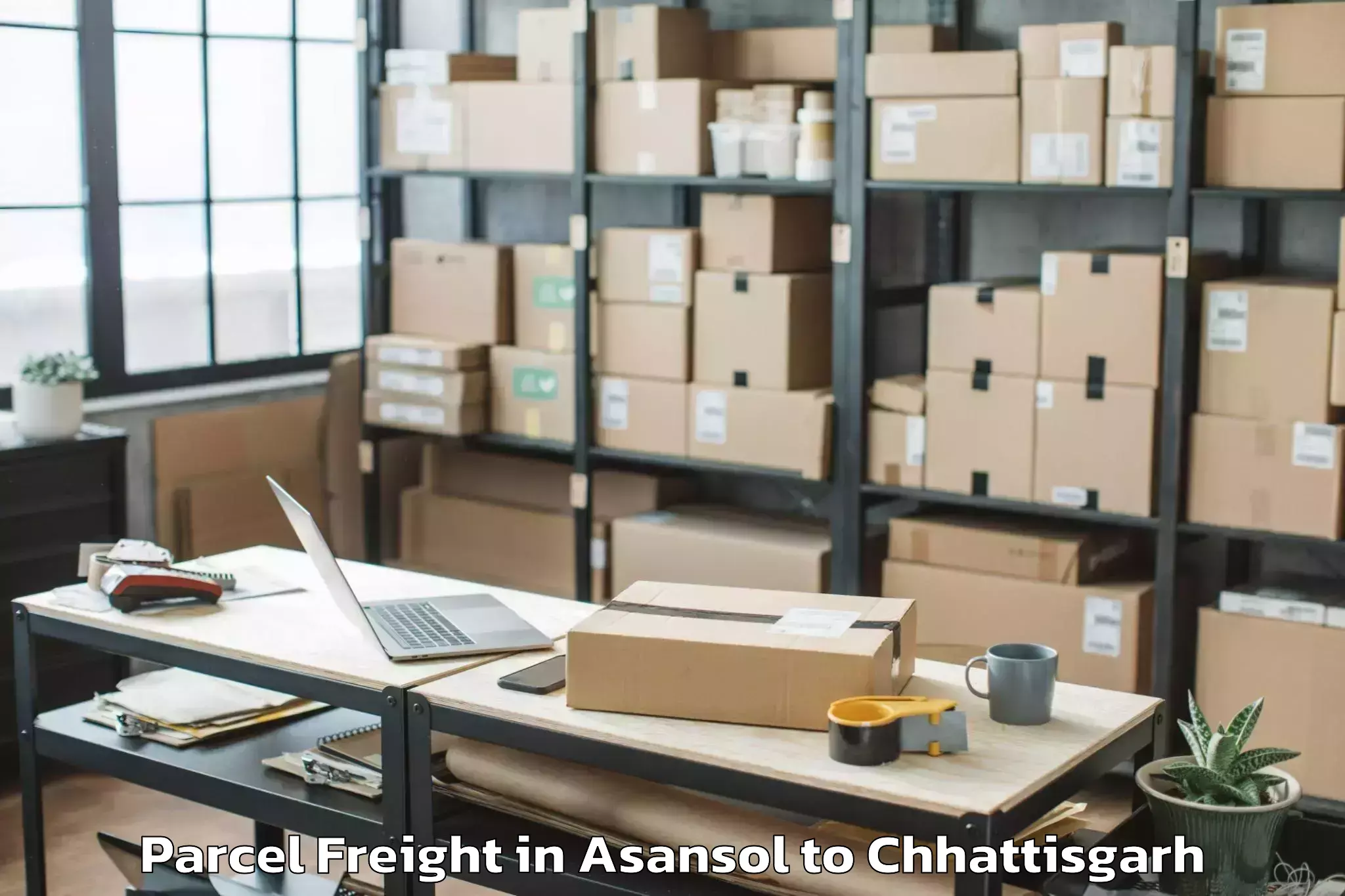 Get Asansol to Udaipur Dharamjaigarh Parcel Freight